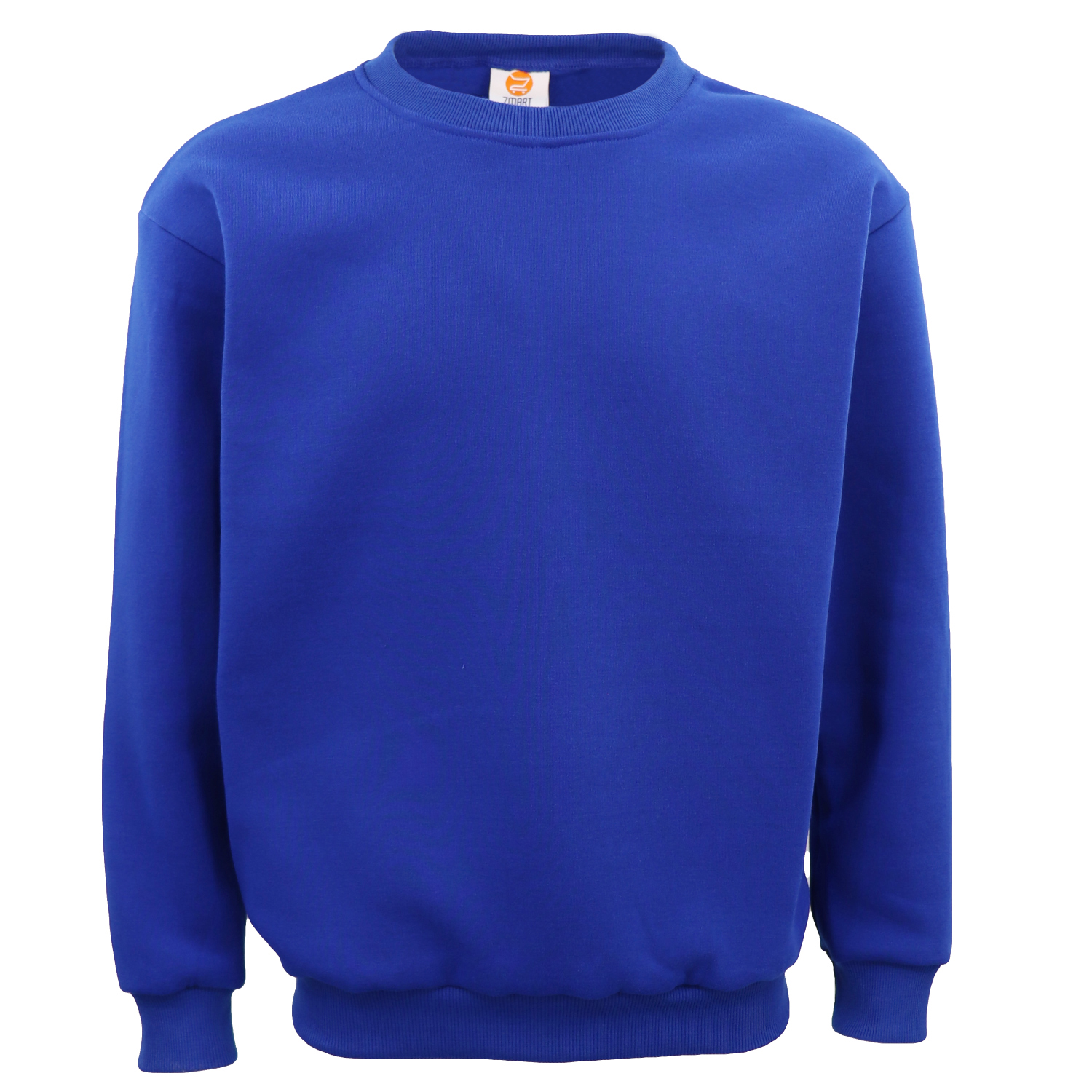 V474-585889-102758-00 New Adult Unisex Plain Pullover Fleece Jumper Mens Long Sleeve Crew Neck Sweater, Royal Blue, 2XL - Image 1