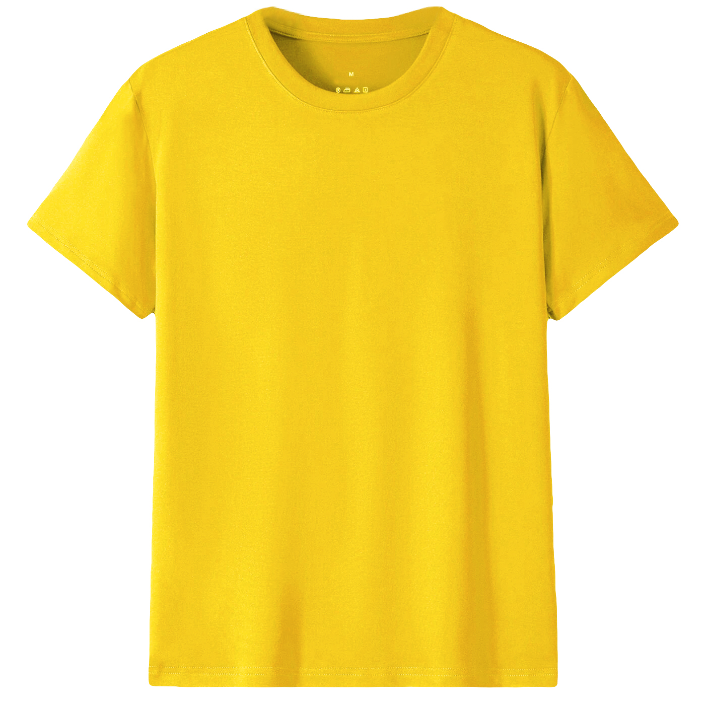 V474-613175-100318-00 Adult 100% Cotton T-Shirt Unisex Men's Basic Plain Blank Crew Tee Tops Shirts, Yellow, XL - Image 1