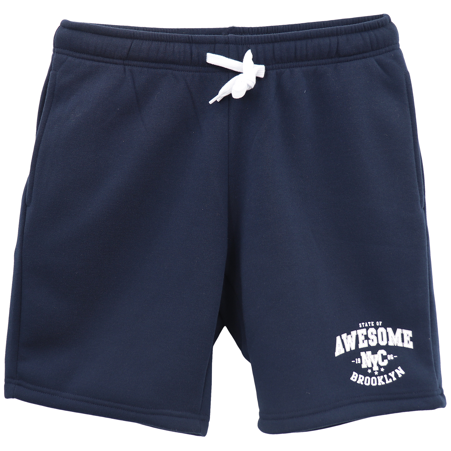 V474-700122-216812-00 Men's Fleece Shorts Casual Sports Sweat Pants w Elastic Waist Drawstring Pockets, Navy, XS - Image 1