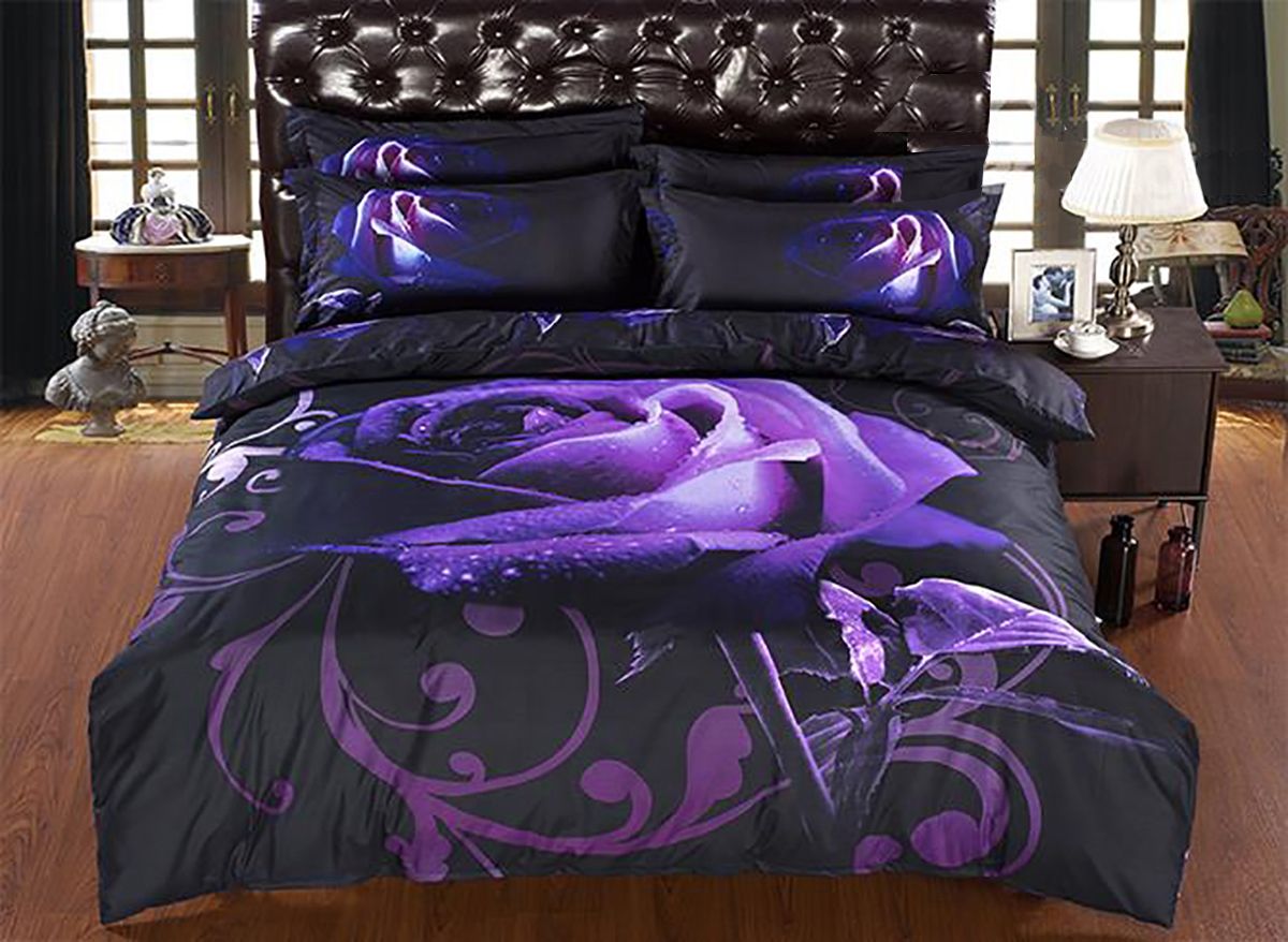 V493-MD-214-87523-00 Rose Double Size Quilt/Duvet Cover Set - Image 1