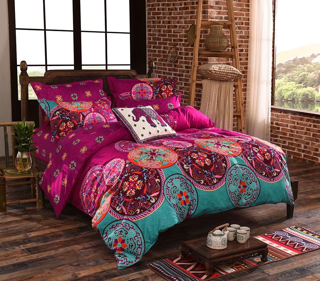V493-MK-267-87586-00 Mandala King Size Duvet Quilt Cover Set - Image 1