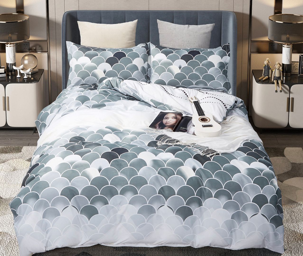 V493-MK-445-88131-00 Millie King Size Quilt/Duvet Cover Set - Image 1