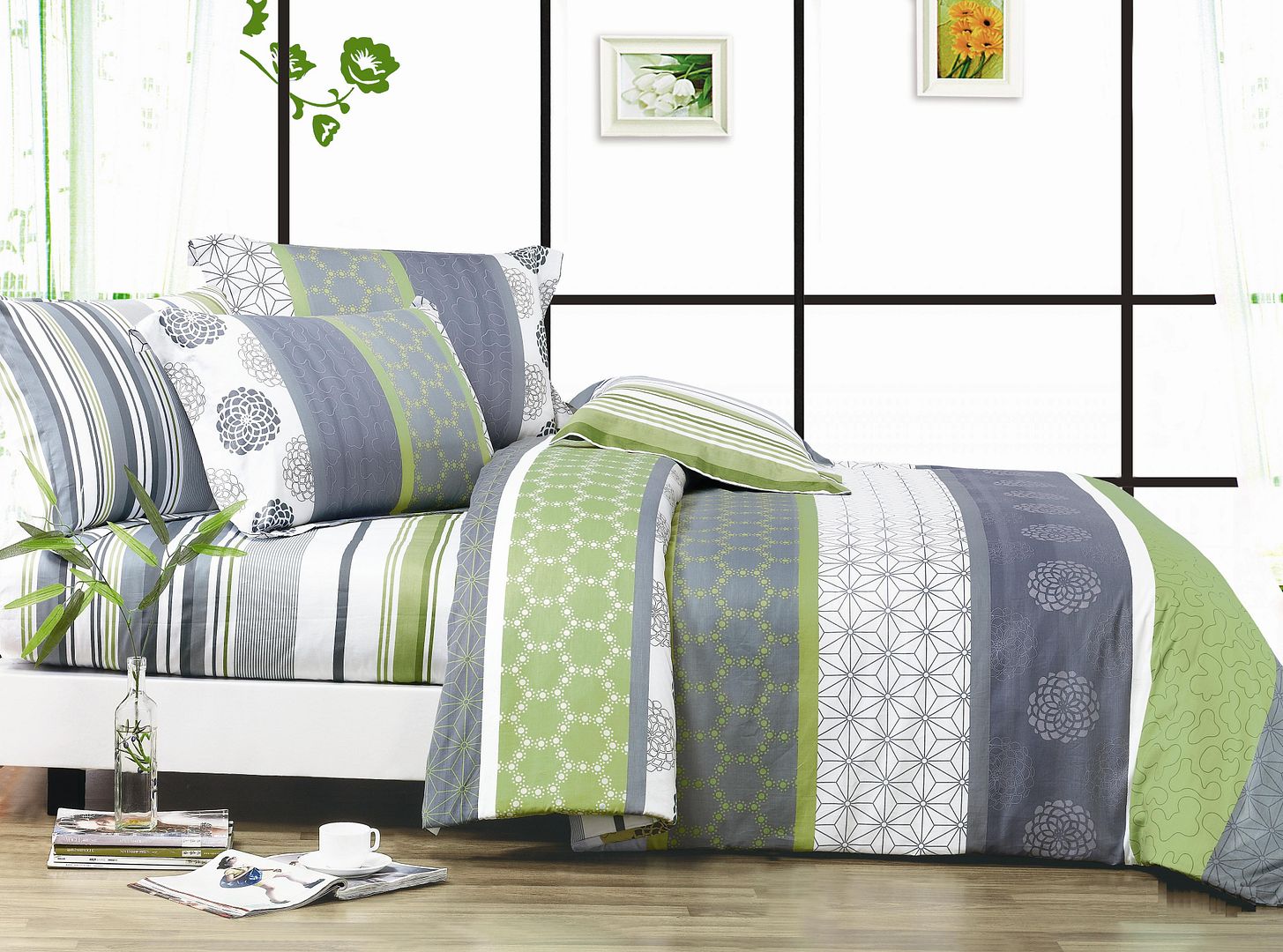 V493-MQ-281-87575-00 Dexter Queen Size Duvet Quilt Cover Set - Image 1