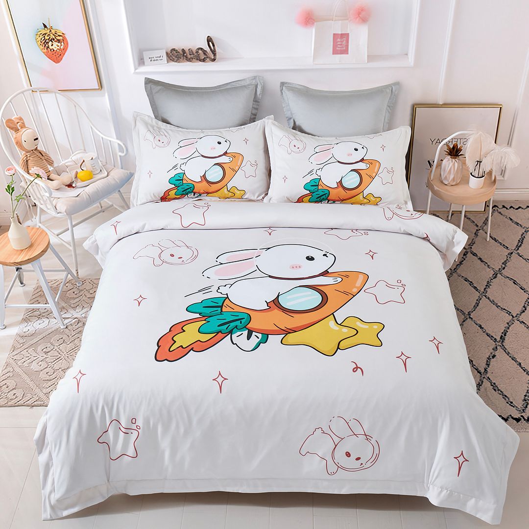 V493-SM-D-04-150772-00 Rabbit Kids Quilt Cover Set - Double Size - Image 1