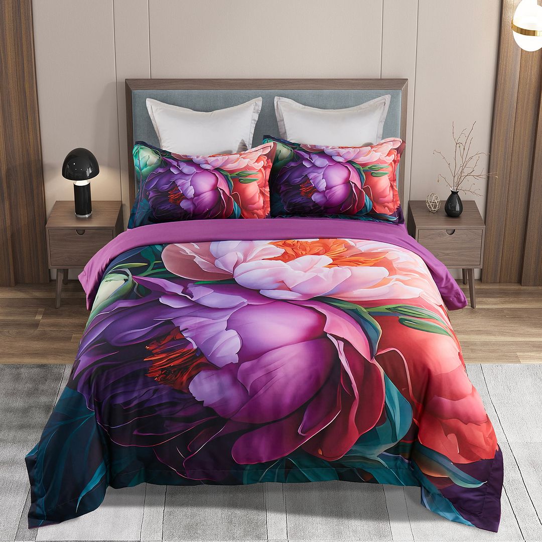 V493-SM-K-07-150780-00 Kaie Floral Quilt Cover Set - King Size - Image 1