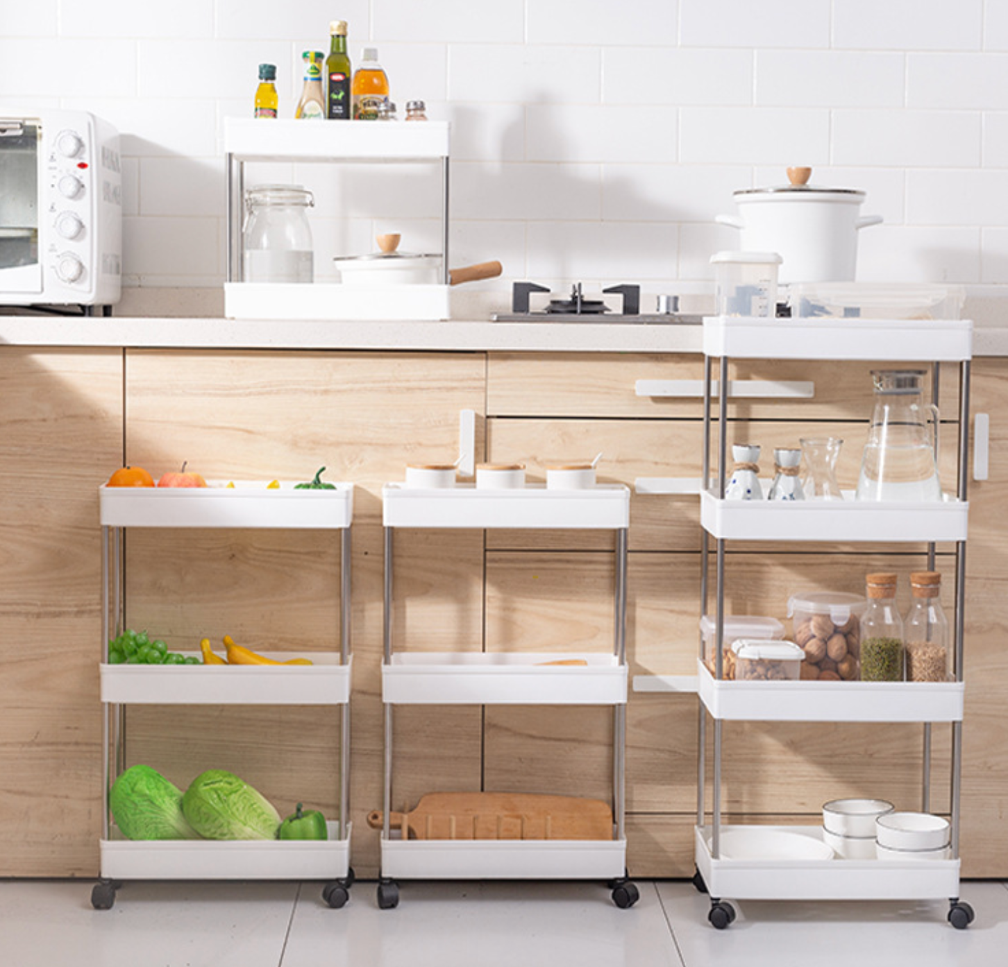 V498-TROLLEY-4-95126-00 Space Saver Rolling Storage Trolley Cart 4 tier - Image 1