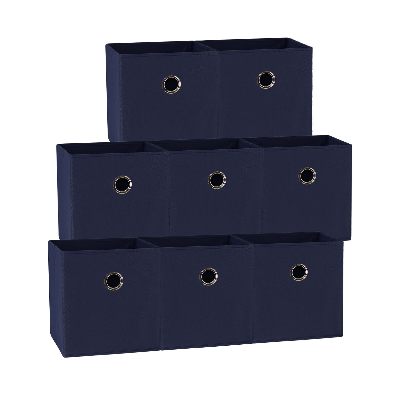 V510-SML_DARKBLUE_8X-202503121016-00 SORTI 27x28x27 CM Dark Blue 8-Pack Foldable Storage Cubes - Fabric Bookcase Organizers for Toys and More - Image 1
