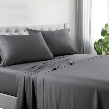 V517-1200CRSS-DCHA-90994-00 1200tc hotel quality cotton rich sheet set double charcoal - Image 1