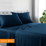 V517-1200CRSS-KSB-94358-00 1200tc hotel quality cotton rich sheet set king sailor blue - Image 1