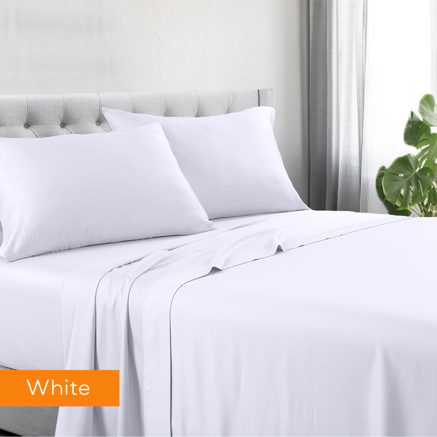 V517-1200CRSS-KW-94366-00 1200tc hotel quality cotton rich sheet set king white - Image 1