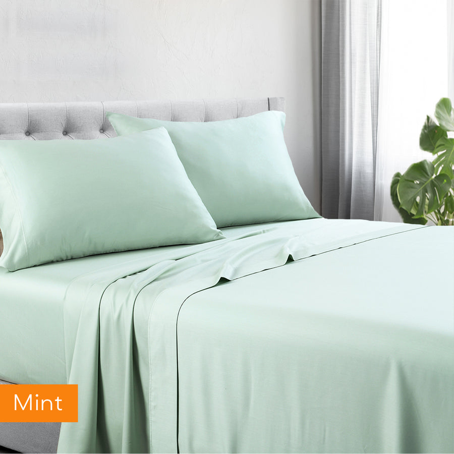 V517-1200CRSS-SMI-94387-00 1200tc hotel quality cotton rich sheet set single mint - Image 1