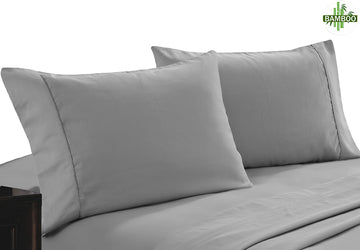 V517-BCSPC-SIL-94447-00 400 thread count bamboo cotton twin pack pillowcase silver - Image 1