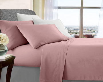 V517-MF1000-QRG-94568-00 ultra soft microfibre sheet set queen rose gold - Image 1