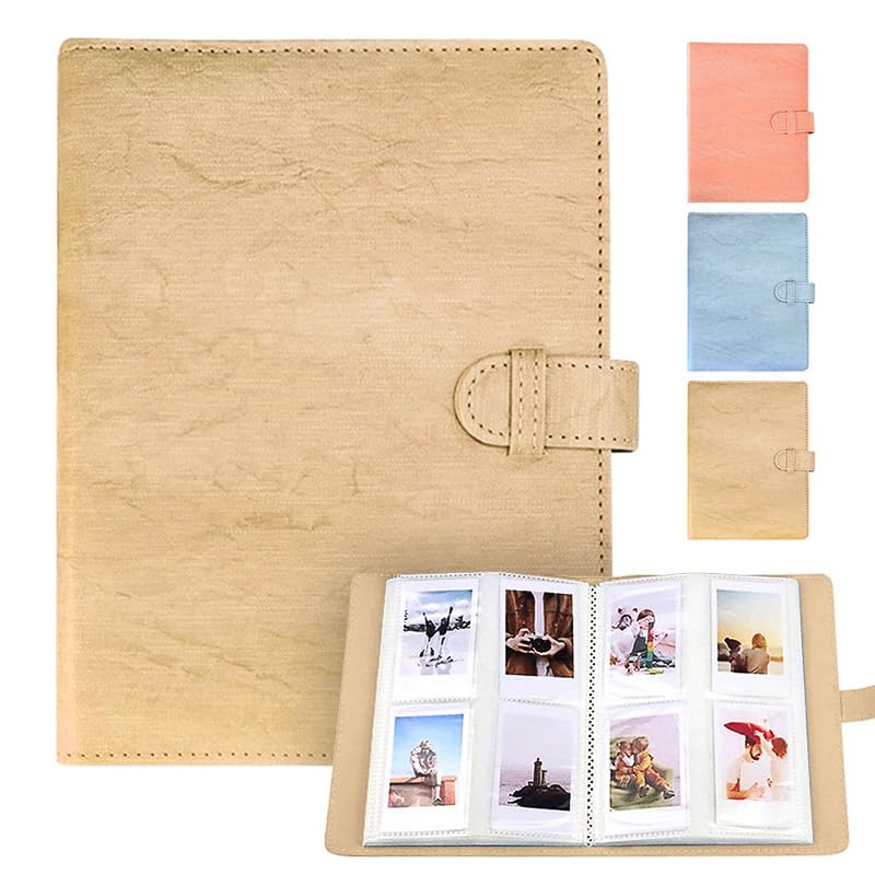 V522-256-BEIGE-89890-00 LIFEBEA 256 Pockets Photo Album for Fujifilm Instax Mini 11 12 9 40 Evo Liplay 8 7+ Instant Camera, Photo Album for Polaroid Kodak HP Zink 2x3" Photo (Beige) - Image 1