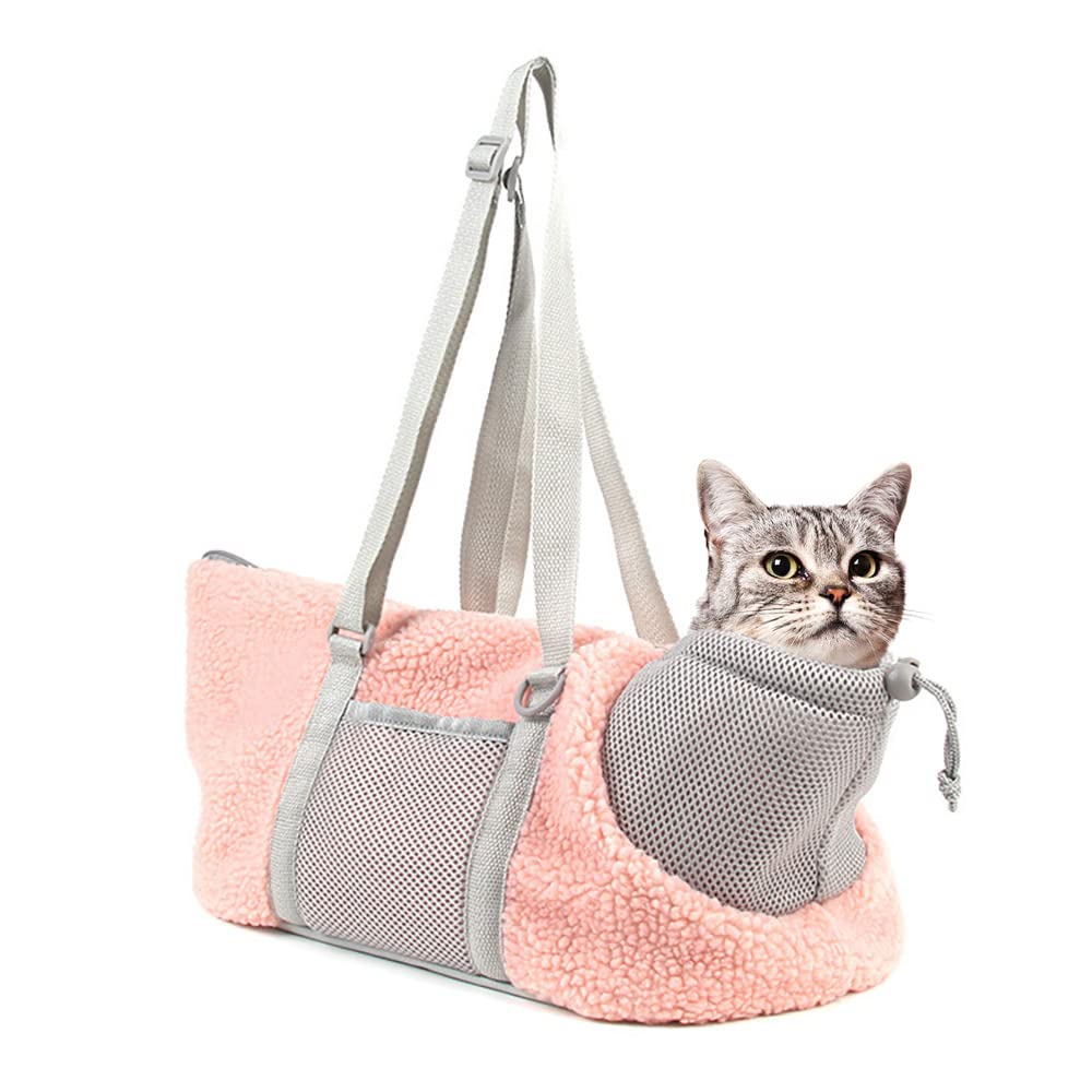 V522-KITTENCARRIER-PINK-89475-00 LIFEBEA Small Cat Carrier Pet bag: Comfy Shoulder Bag with Adjustable Strap for Small Dogs, Puppies, Kittens Up to 3kg /6.6 lbs - Pink - Image 1