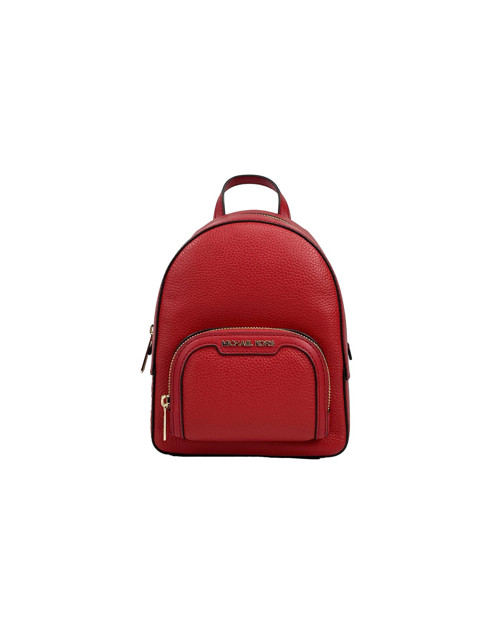 V539-91893-202506111645-00 Michael Kors Women's Jaycee Mini XS Leather Zip Pocket Backpack Red - One Size - Image 1