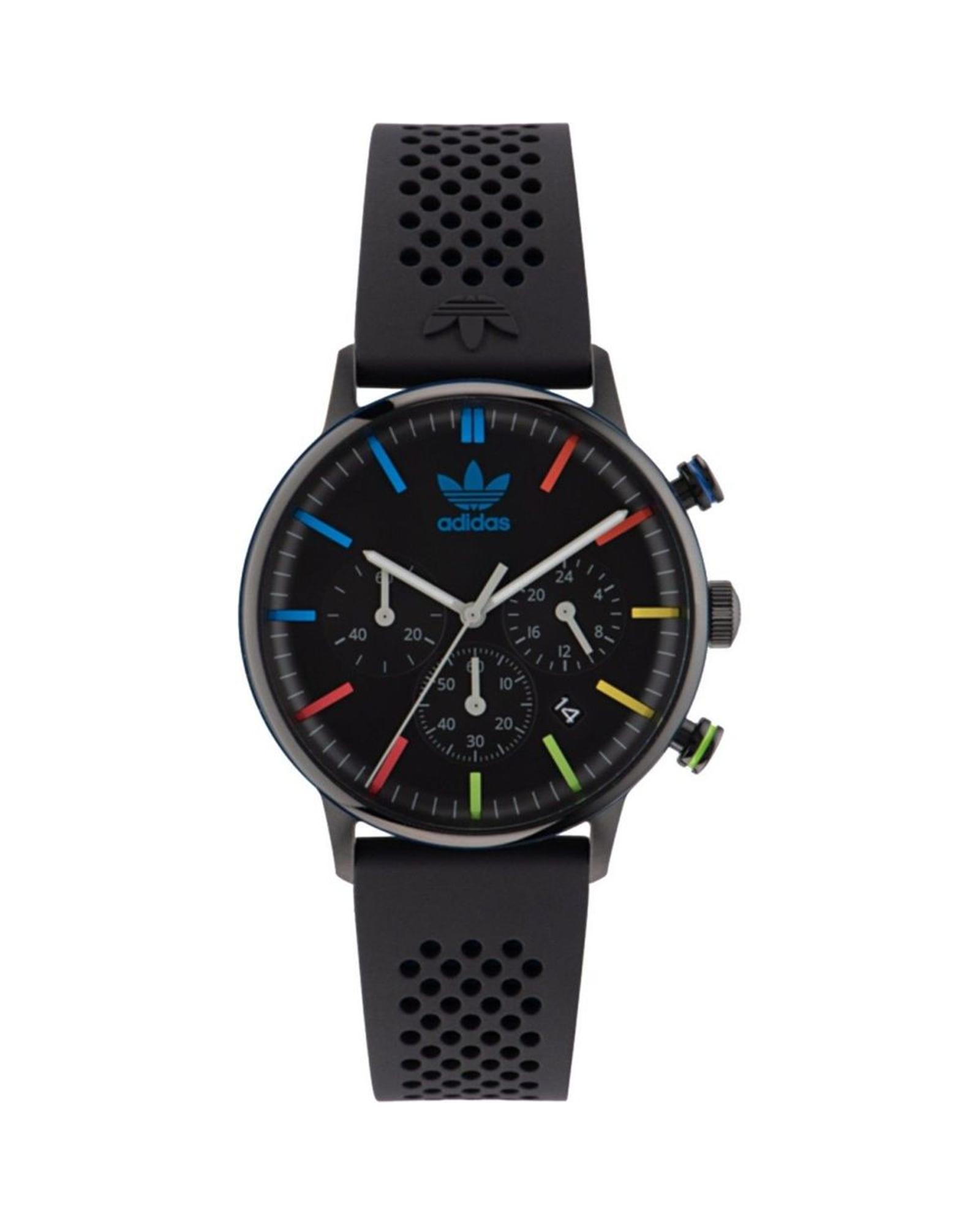 V539-ADAOSY23021AC-202506111836-00 Adidas Unisex's Black Silicone Watch - One Size - Image 1