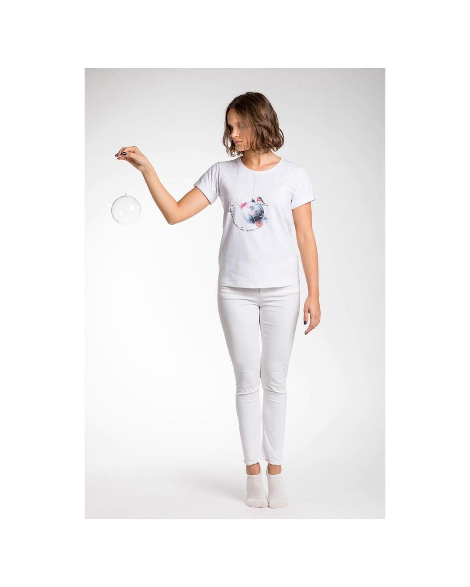V539-AT-11746-M-202506111727-00 ATratti Women's Chic White Stretch Viscose Tee - M - Image 1