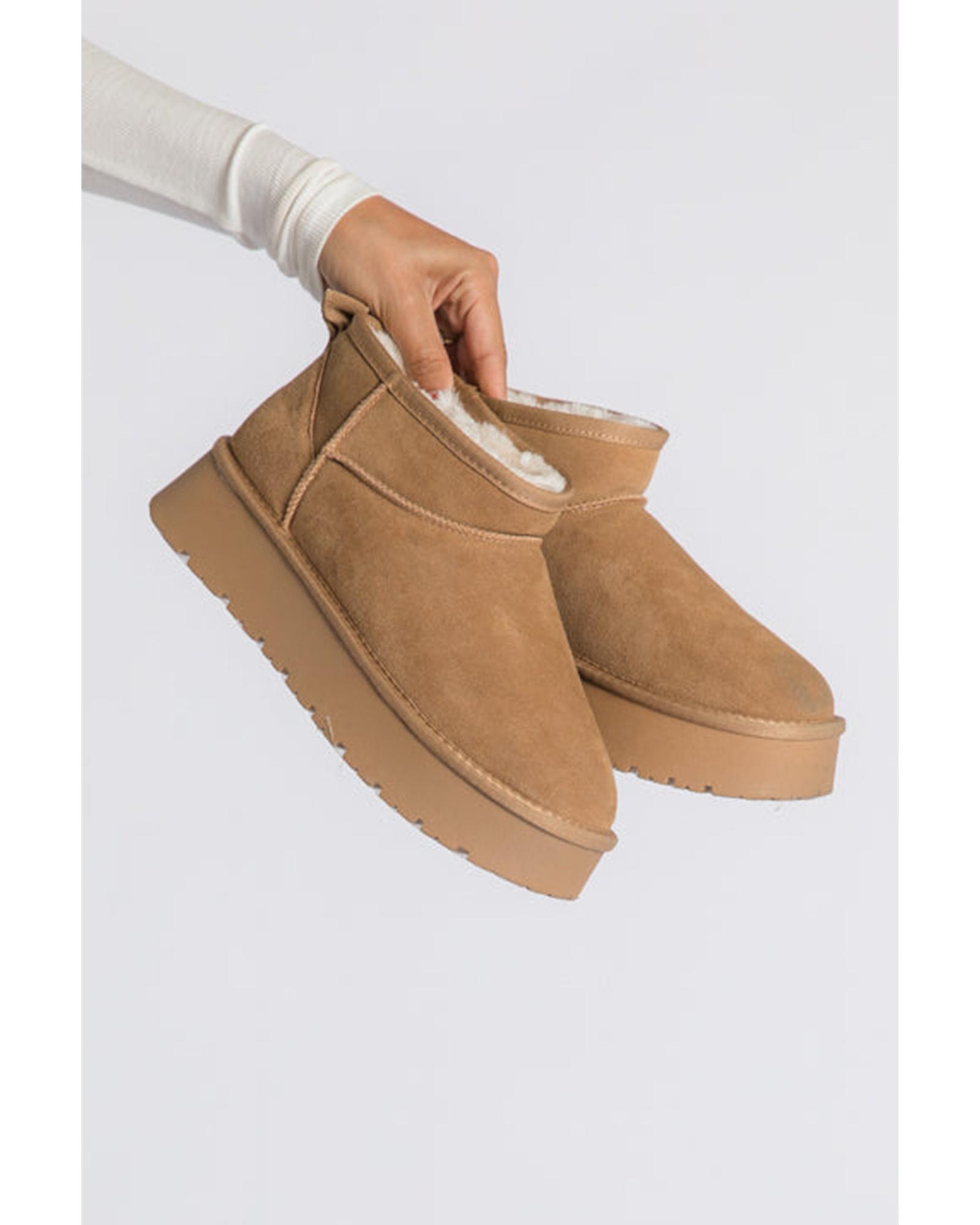 V539-AZEXBH023016-P2017-39-202508271130-00 Chestnut Faux Fur Lined Suede Ankle Snow Boots - 39 EU - Image 1