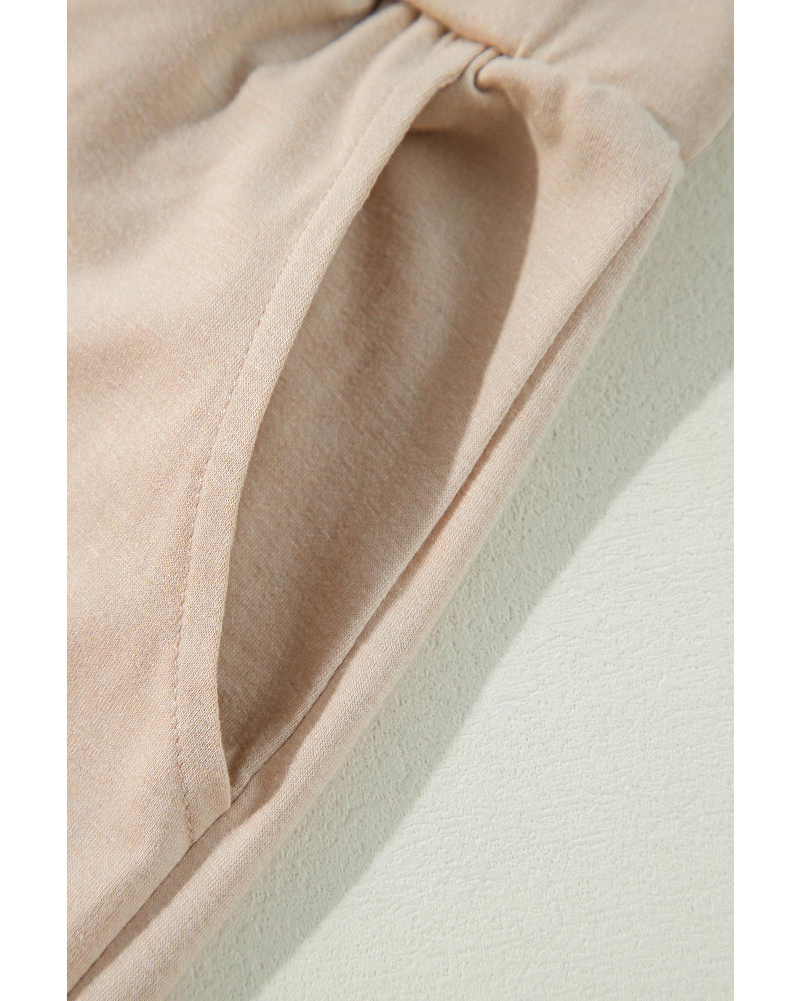 V539-AZEXDC151022-P6016-XL-202508270850-00 Parchment Split Long Cardigan and Skinny Pants Lounge Set - XL - Image 1