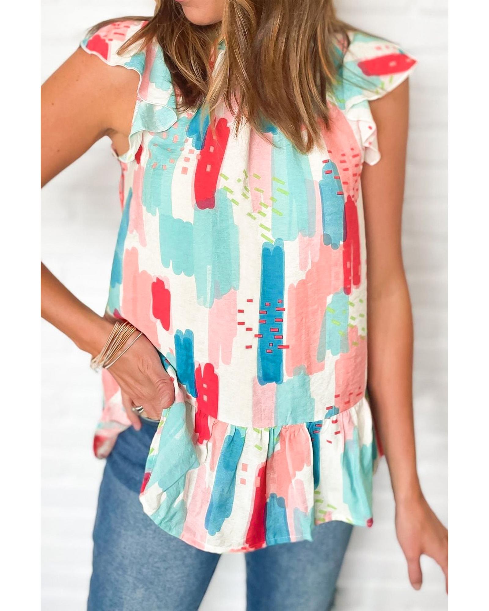 V539-AZEXDC25114623-10-S-163811-00 Azura Exchange Ruffled Mock Neck Top - S - Image 1