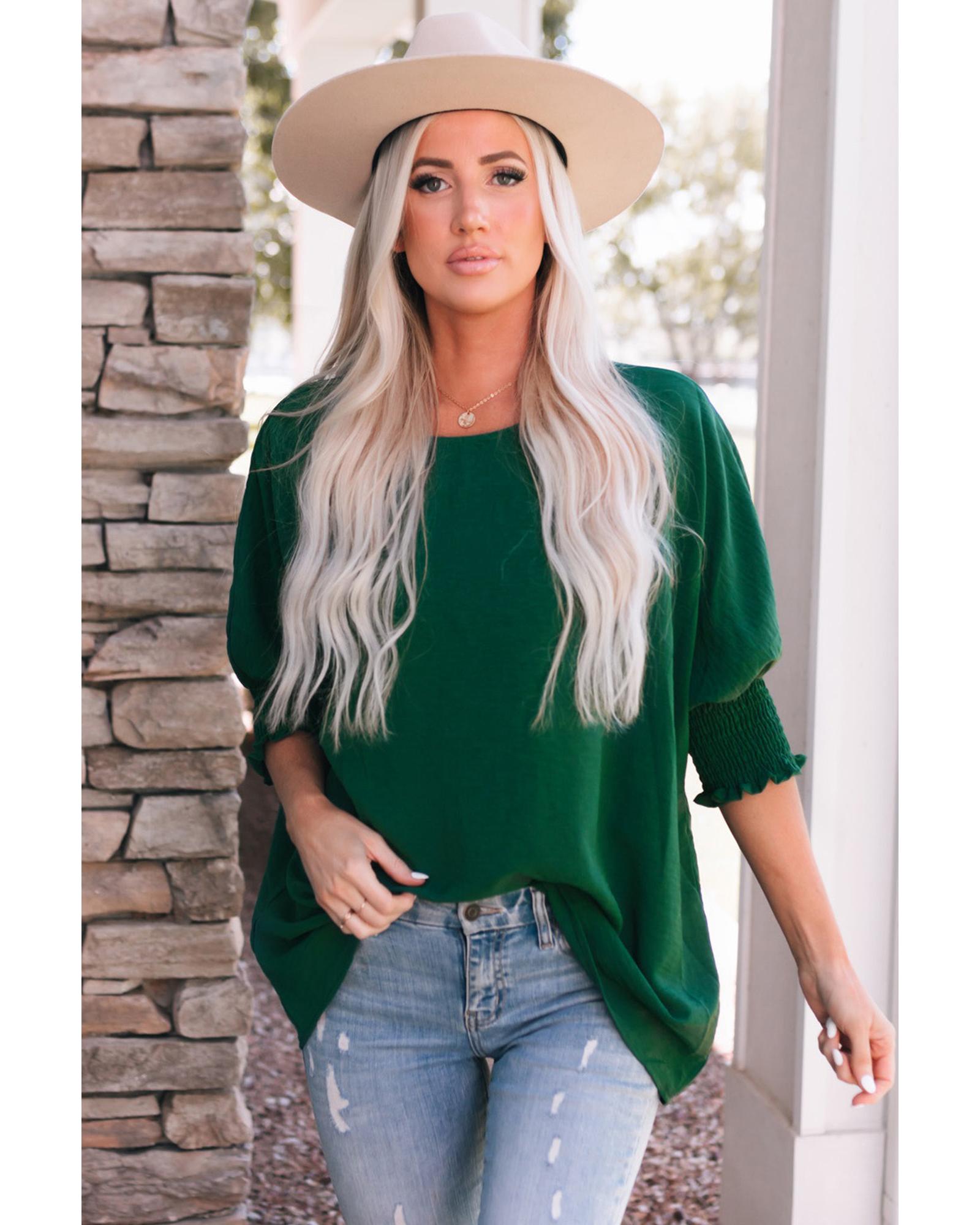 V539-AZEXDC25115564-9-XL-202508251955-00 Azura Exchange Smocked Wrist Shift Top - XL - Image 1