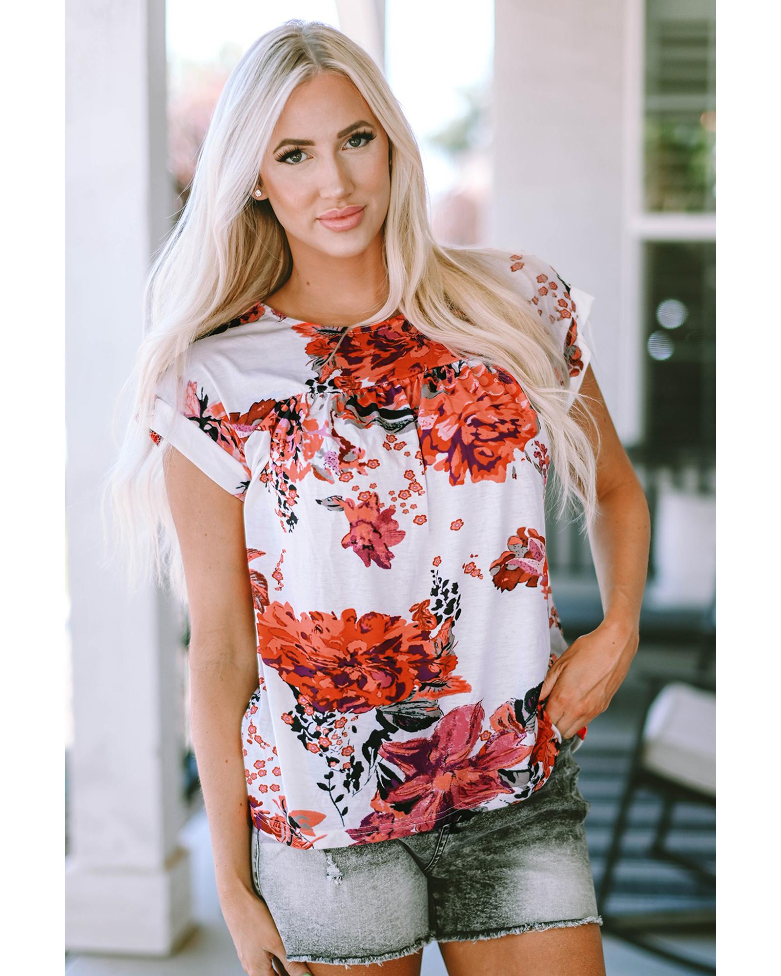 V539-AZEXDC25121305-3-L-202508290700-00 Azura Exchange Short Sleeve Round Neck Blouse - L - Image 1