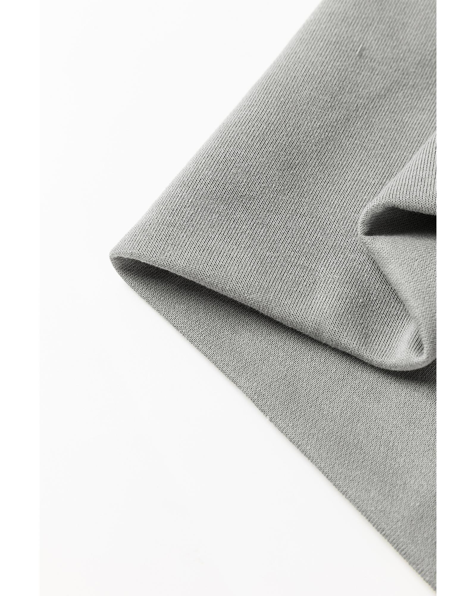 V539-AZEXDC25128756-P3011-S-202506120541-00 Medium Grey Sequin Happy Halloween Graphic Notched Neck Long Sleeve Loose Top - S - Image 1