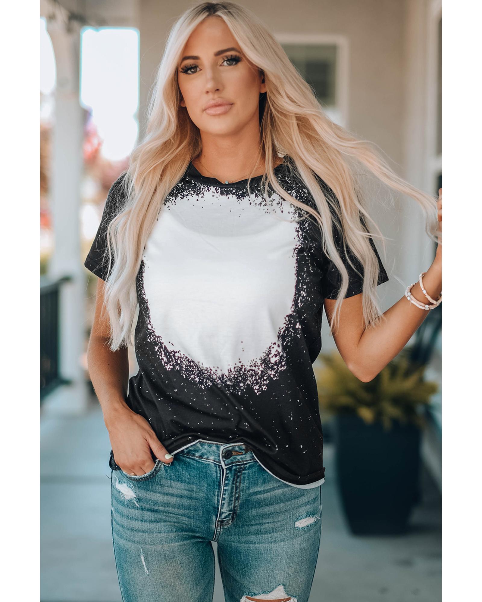 V539-AZEXDC25213636-2-M-165219-00 Azura Exchange Tie-dyed Round Neck Short Sleeve T-shirt - M - Image 1