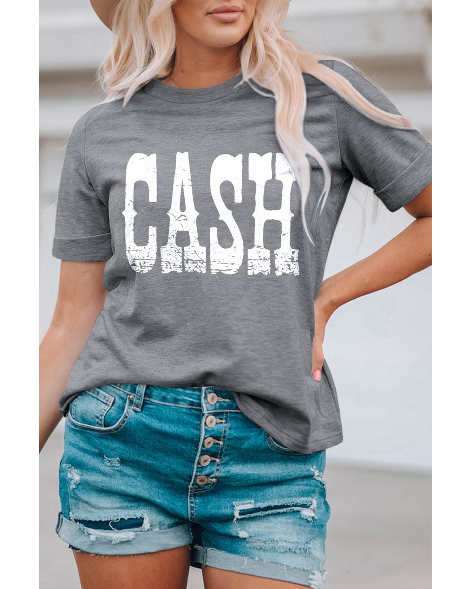 V539-AZEXDC25217009-11-M-202508260040-00 Azura Exchange CASH Letter Print Tee - M - Image 1