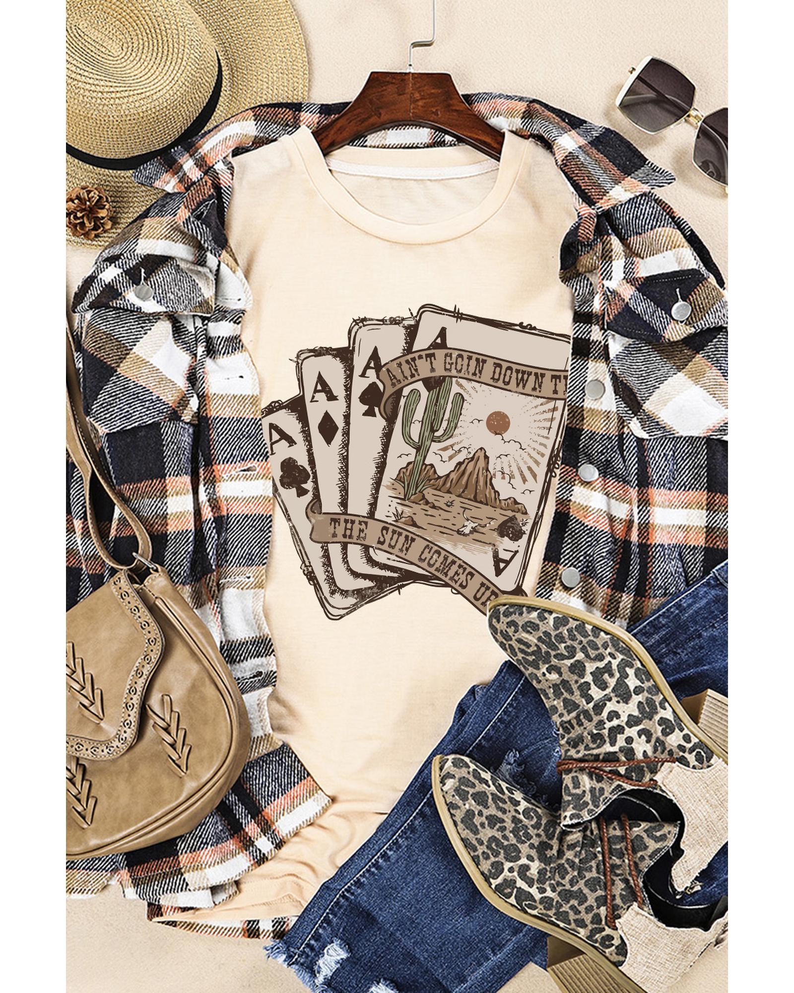 V539-AZEXDC25218874-16-2XL-202508261215-00 Azura Exchange Western Poker Cards Graphic Print T-Shirt - 2XL - Image 1