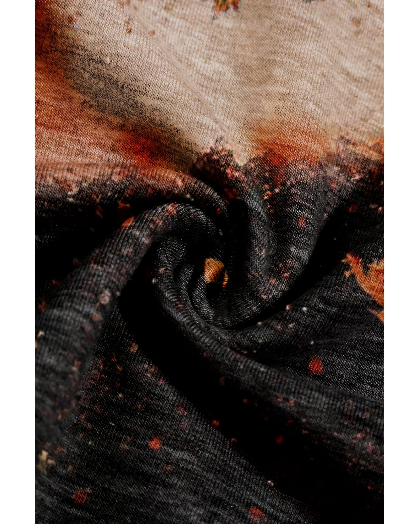 V539-AZEXDC25226556-P5014-S-202506121530-00 Gold Flame It's Fall Yall Halloween Pumpkin Graphic Bleached Top - S - Image 1