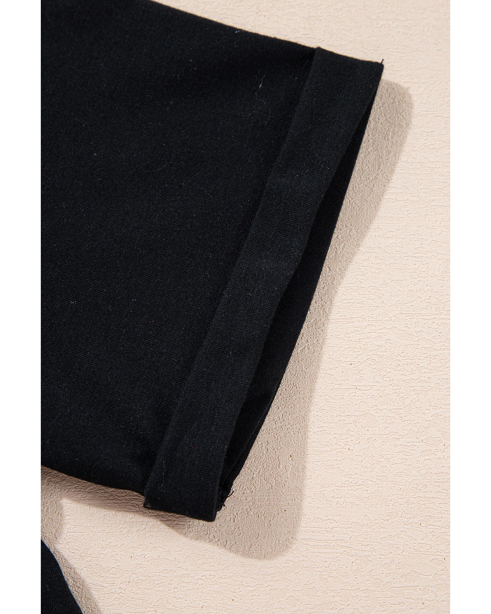 V539-AZEXDC25227370-2-S-202508300115-00 Black Heat Transfer Printing Christmas Tree Bowknot T-Shirt - S - Image 1