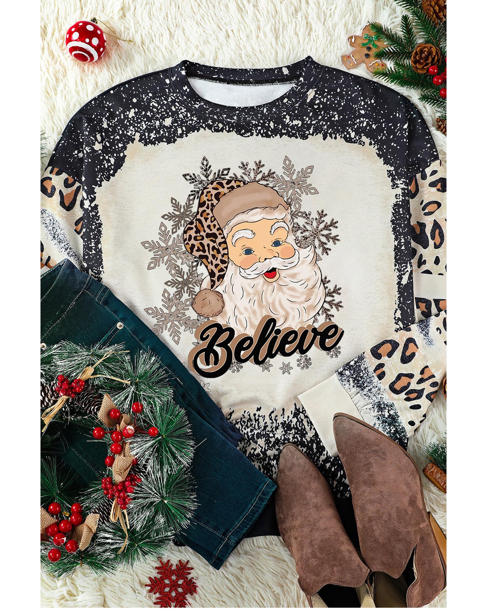 V539-AZEXDC25313630-2-S-202508260400-00 Azura Exchange Santa Clause Bleach Print Graphic Sweatshirt - S - Image 1