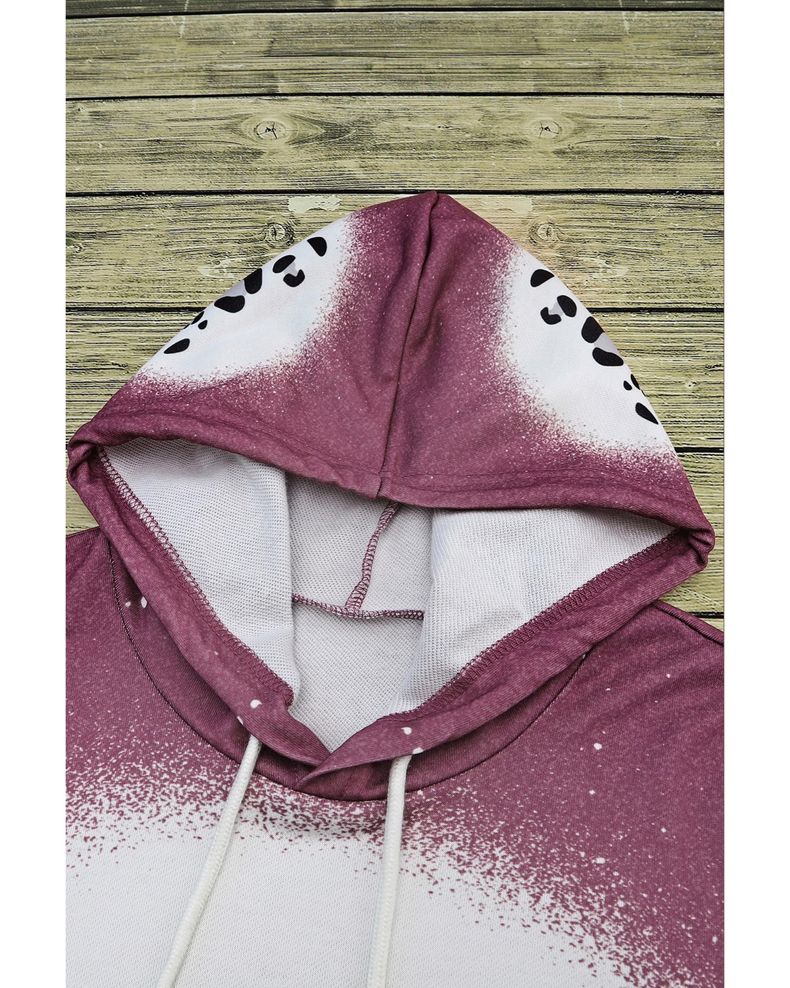 V539-AZEXDC25314540-3-XL-202508281300-00 Leopard Tie Dye Print Kangaroo Pocket Pullover Hoodie - XL - Image 1