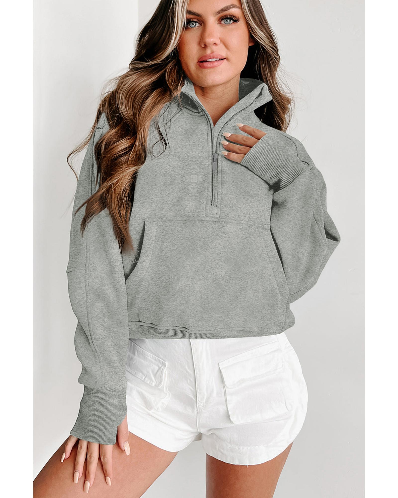 V539-AZEXDC25314642-11-XL-202509010245-00 Azura Exchange Stand Collar Ribbed Sleeve Sweatshirt - XL - Image 1