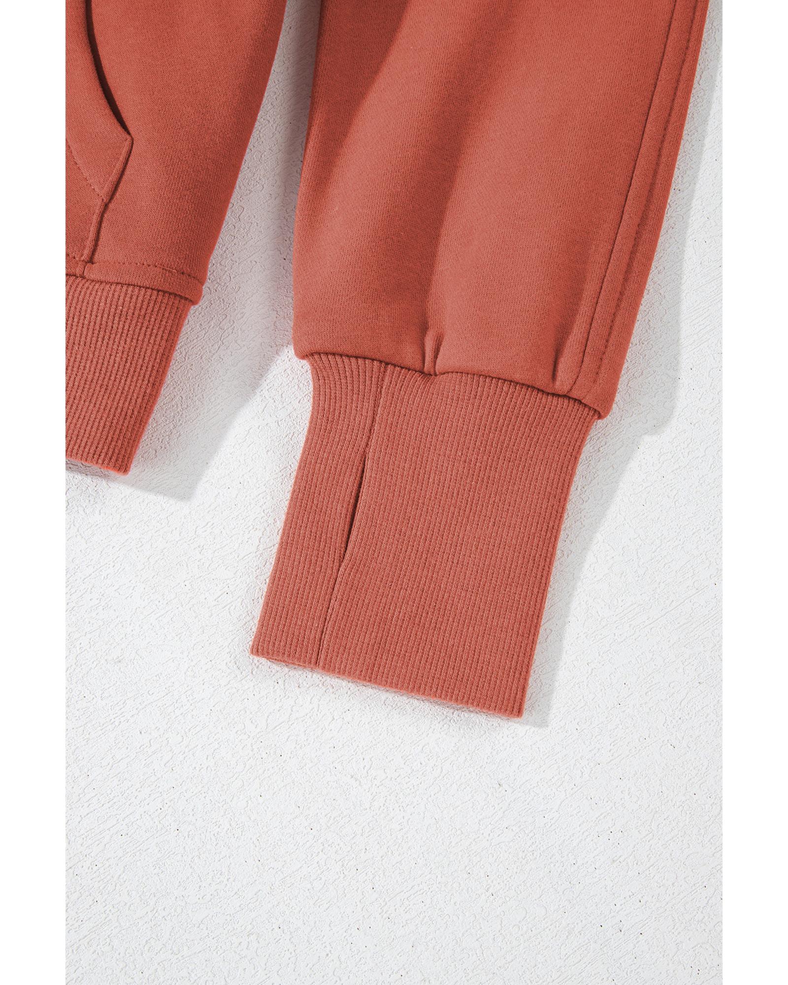 V539-AZEXDC25314642-P9014-S-202506122121-00 Flamingo Fleece Lined Zip Up Stand Collar Thumbhole Sleeve Sweatshirt - S - Image 1