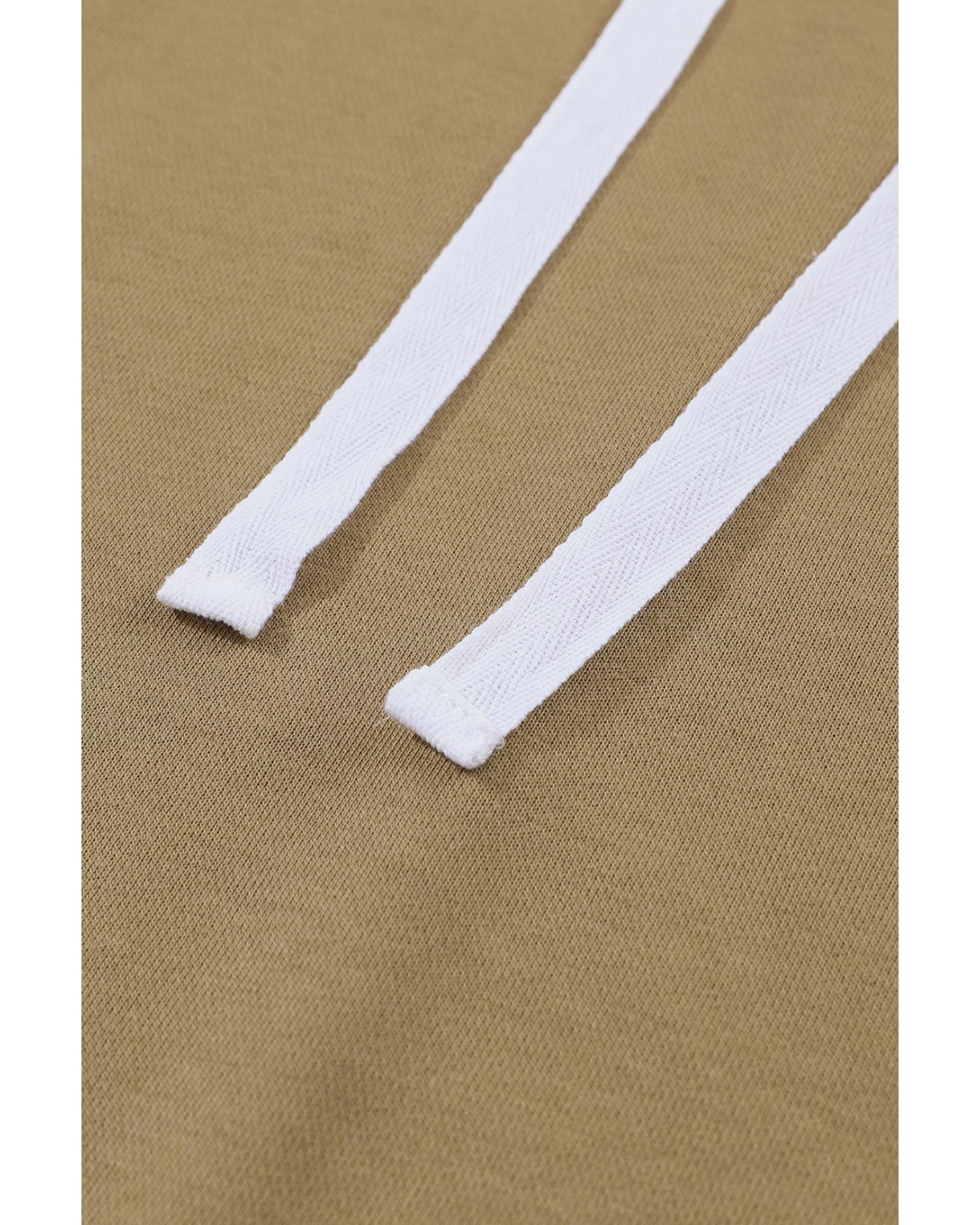 V539-AZEXDC25314685-17-XL-202508281950-00 Brown Colorblock Patchwork Pullover Hoodie - XL - Image 1