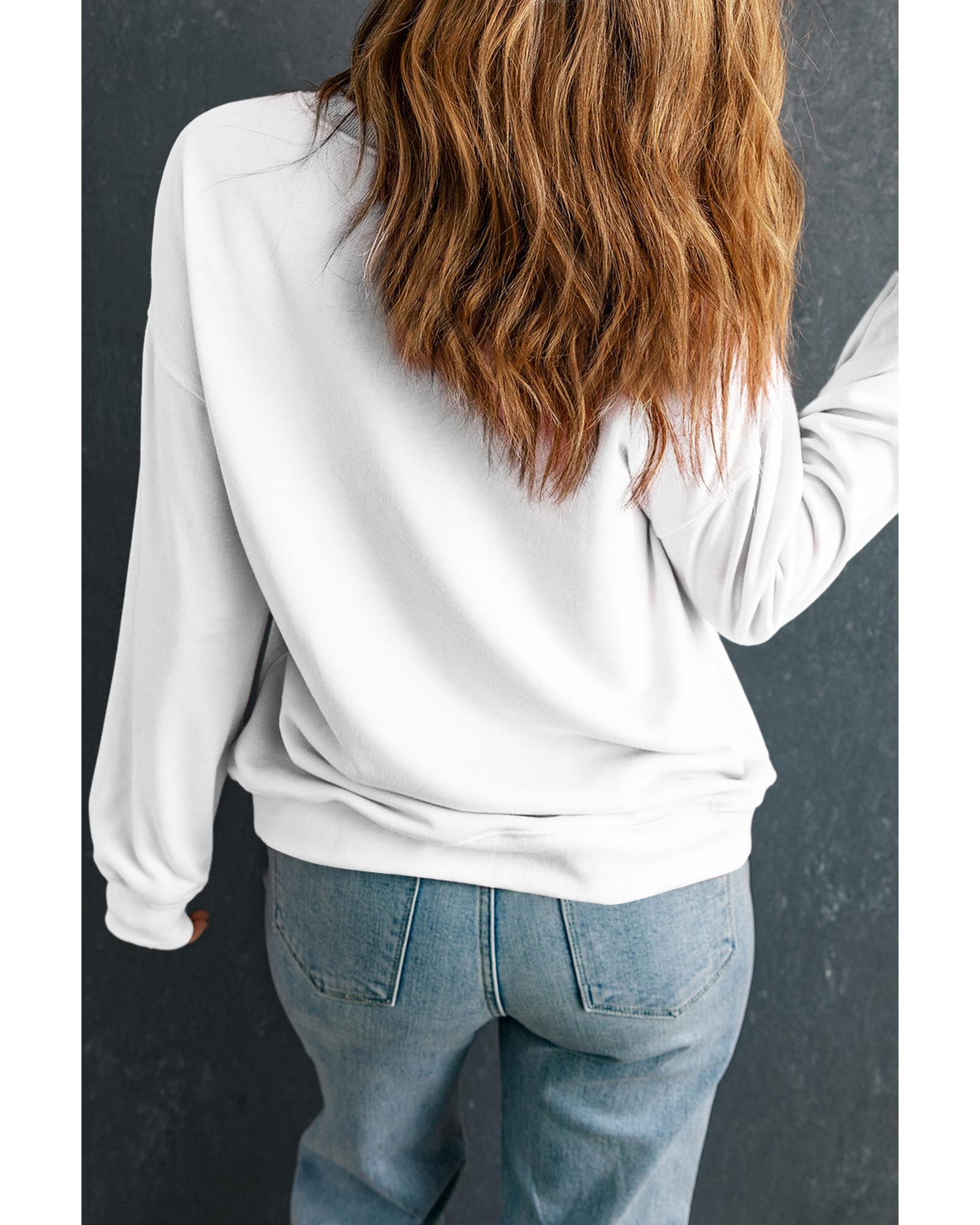 V539-AZEXDC25317184-15-M-202508300210-00 Beige Solid Classic Crewneck Pullover Sweatshirt - M - Image 1