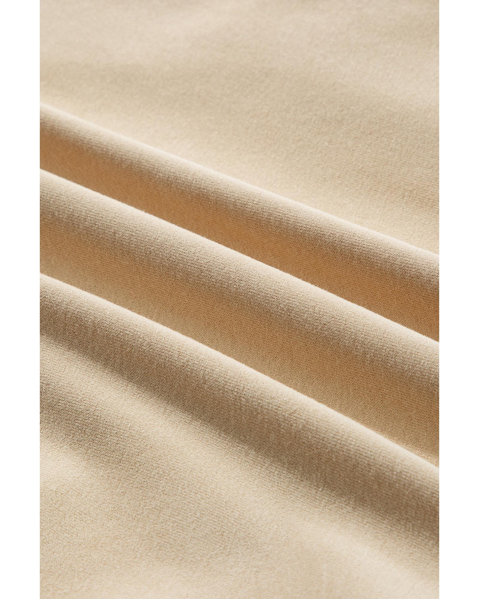 V539-AZEXDC25317234-P18-2XL-202508280115-00 Apricot Solid Fleece Lined Drop Shoulder High Low Sweatshirt - 2XL - Image 1