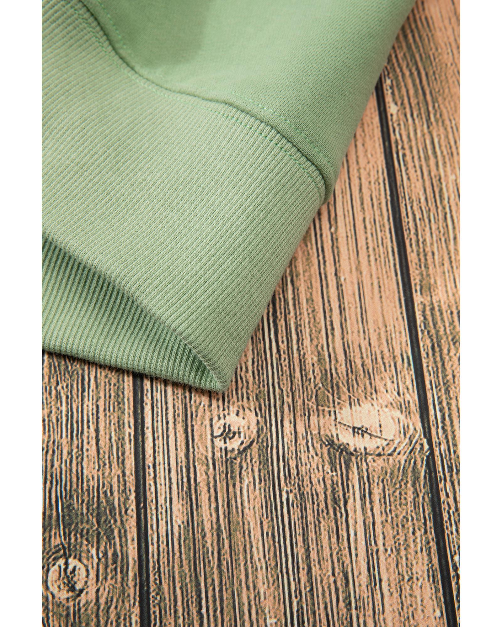 V539-AZEXDC25317289-P2809-2XL-202508272215-00 Smoke Green Solid Fleece Lined Drop Shoulder Terry Sweatshirt - 2XL - Image 1