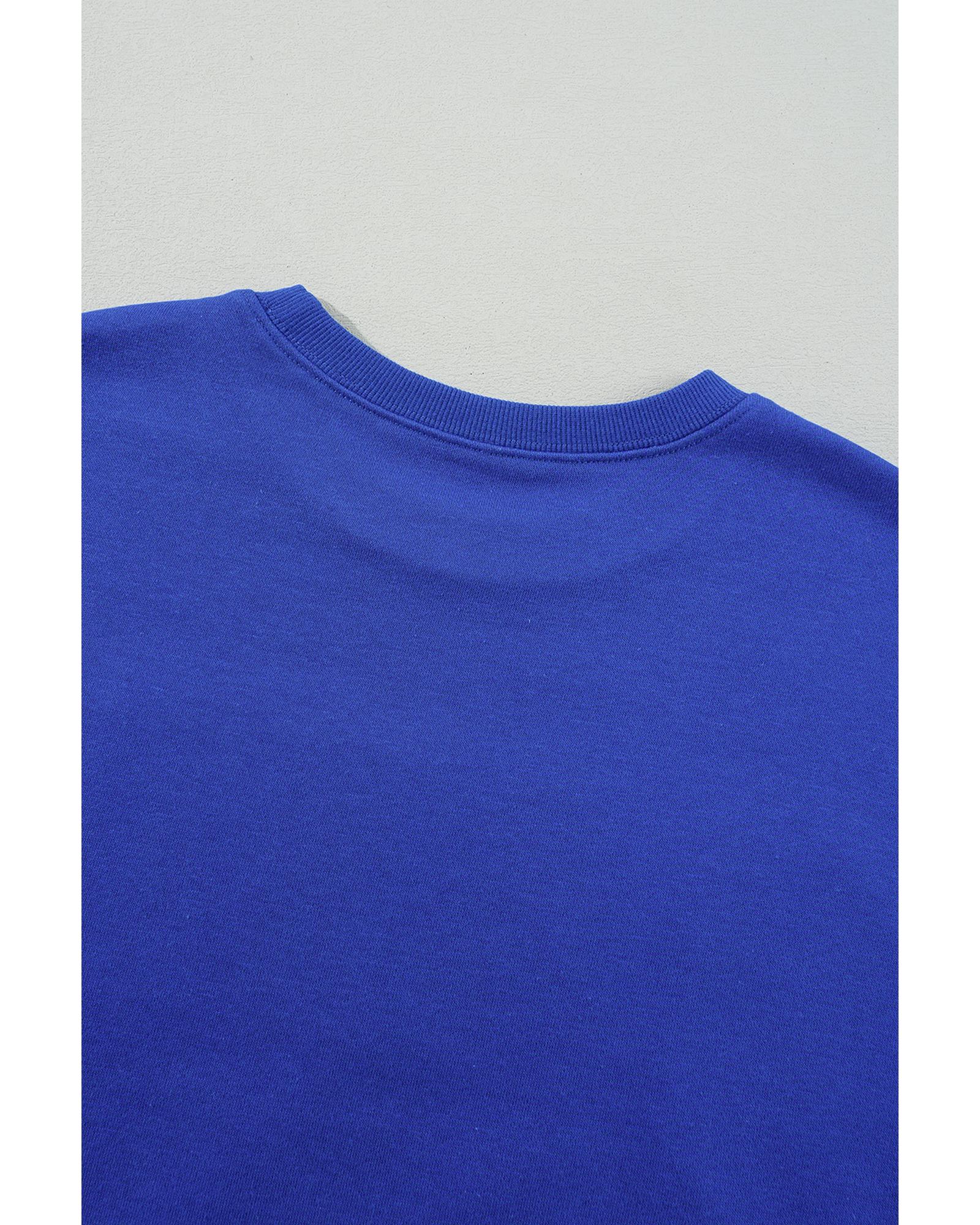 V539-AZEXDC25318033-P5-XL-202508300350-00 Dark Blue Game Day Crew Neck Graphic Pullover Sweatshirt - XL - Image 1