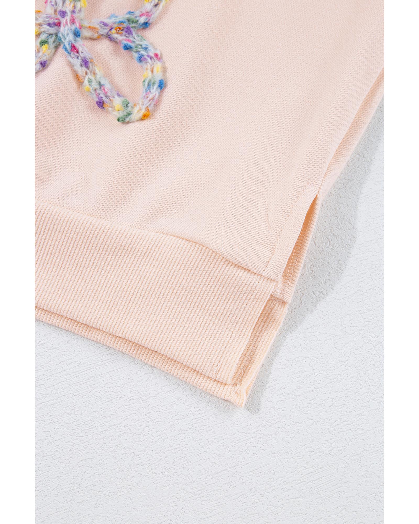 V539-AZEXDC25318216-P6016-M-202508282025-00 Parchment Embroidered Bow Lantern Sleeve Oversized Pullover Sweatshirt - M - Image 1