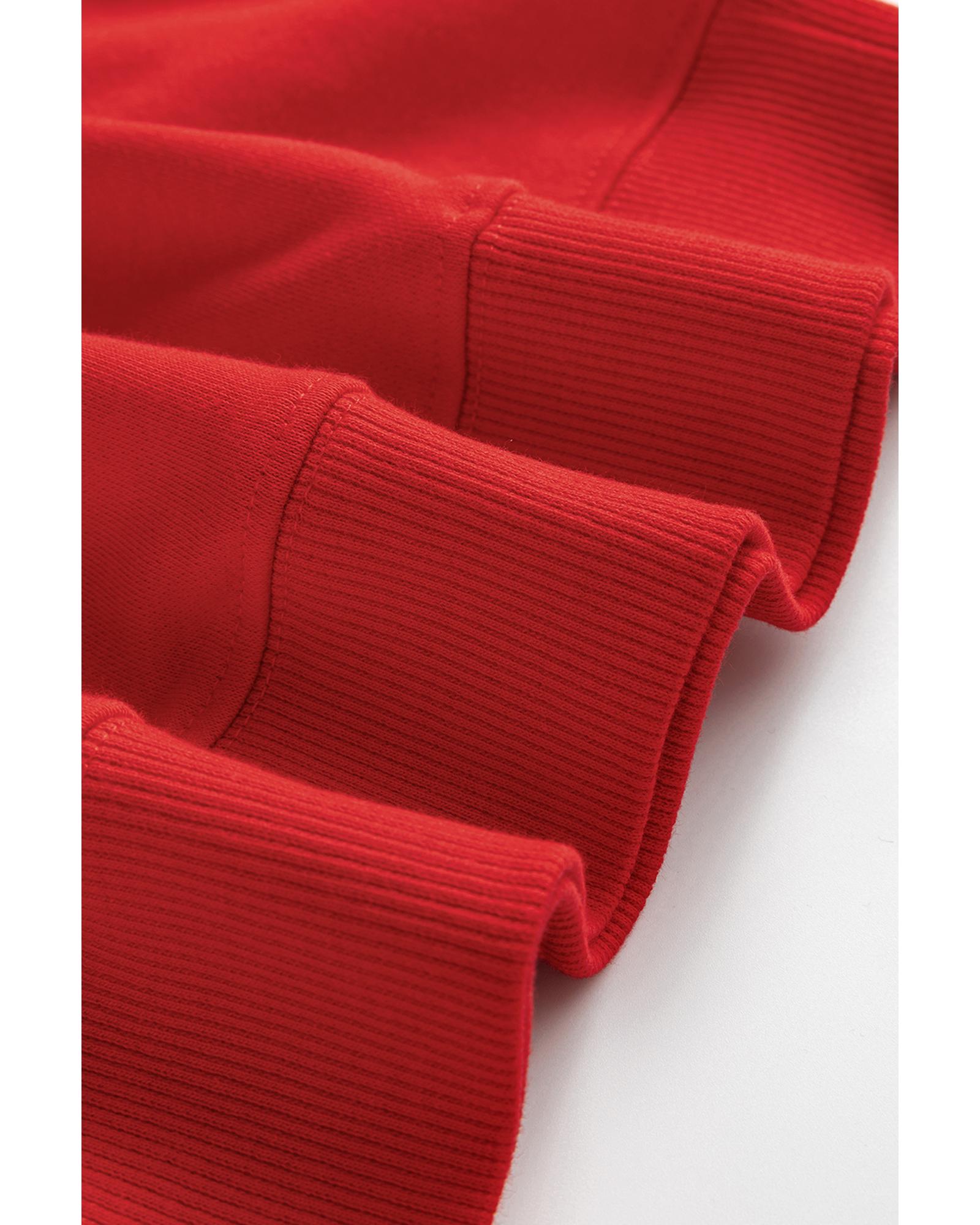 V539-AZEXDC25318815-3-M-202508271955-00 Red Heat Transfer HOLLY JOLLY Printing Christmas Pullover Sweatshirt - M - Image 1