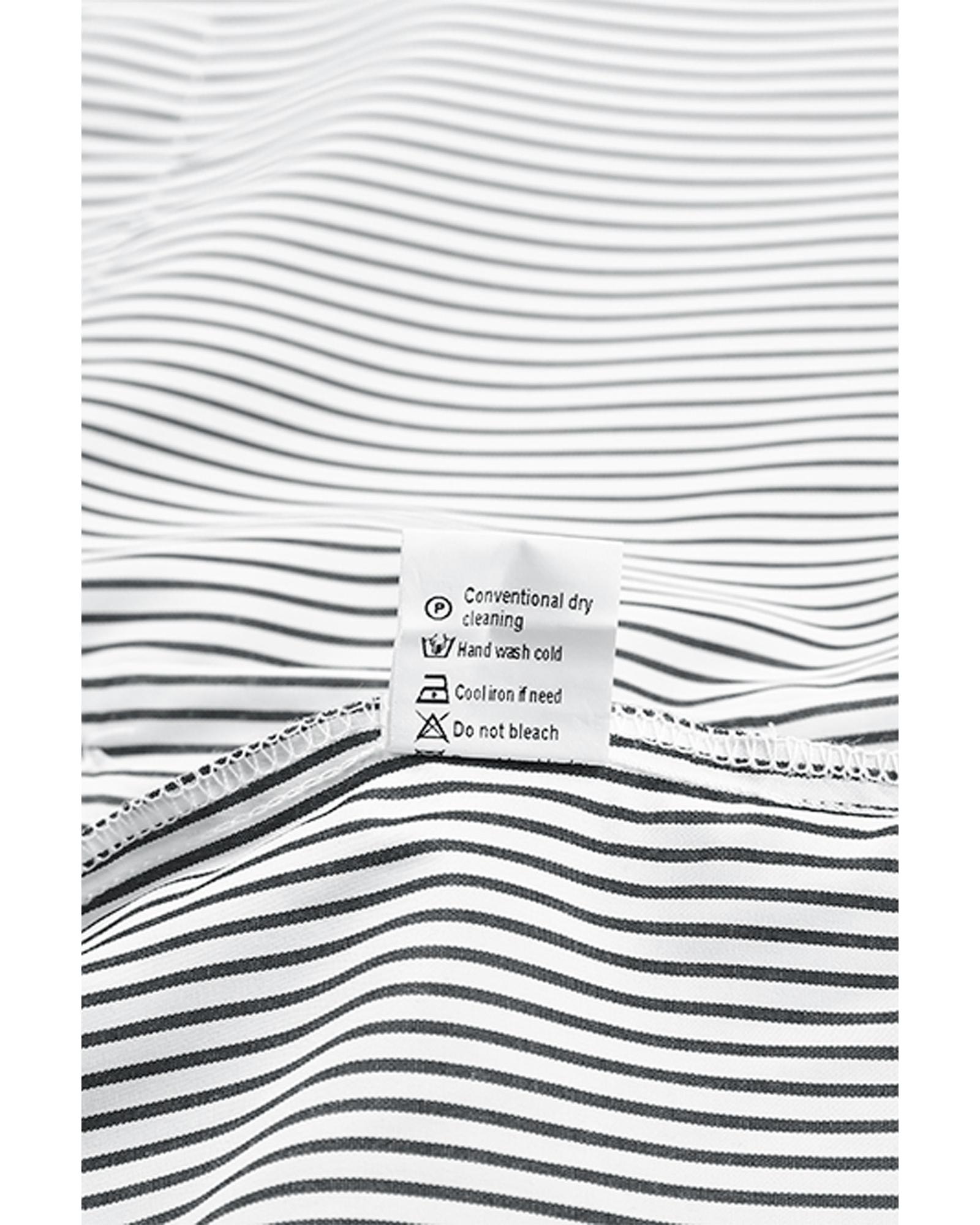 V539-AZEXDC2552685-2-XL-202508261710-00 Azura Exchange Striped Boyfriend Shirt with Smocked Cuffs and Pocket - XL - Image 1