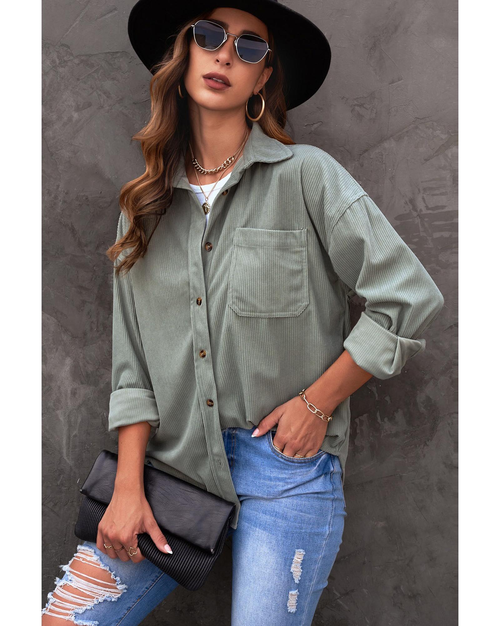 V539-AZEXDC255320-1011-S-202508262010-00 Azura Exchange Button Pocket Shirt - S - Image 1