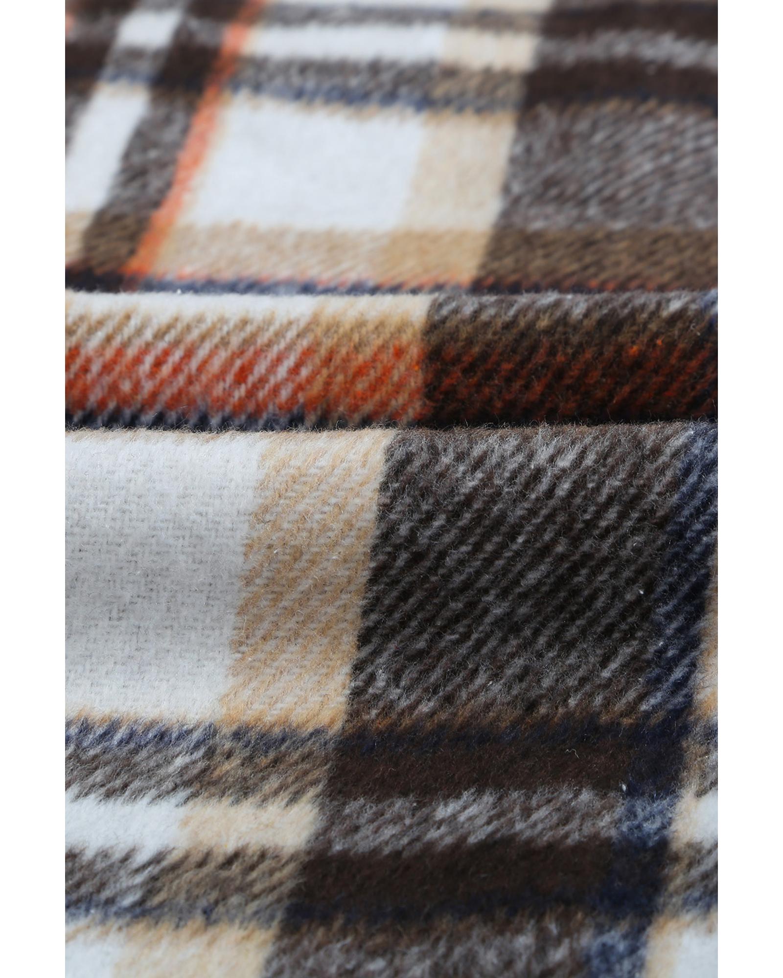 V539-AZEXDC255462-5-2XL-202508271845-00 Geometric Plaid Print Pocketed Shacket - 2XL - Image 1