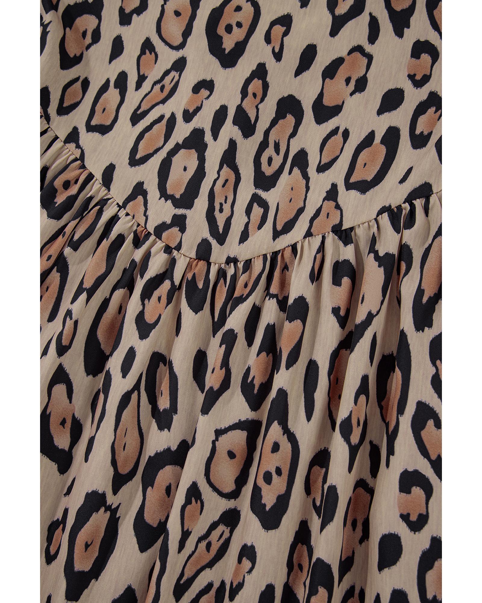 V539-AZEXDC2555762-P4016-S-202506131342-00 Light French Beige Oversized Leopard Print Balloon Sleeve Casual Shirt - S - Image 1