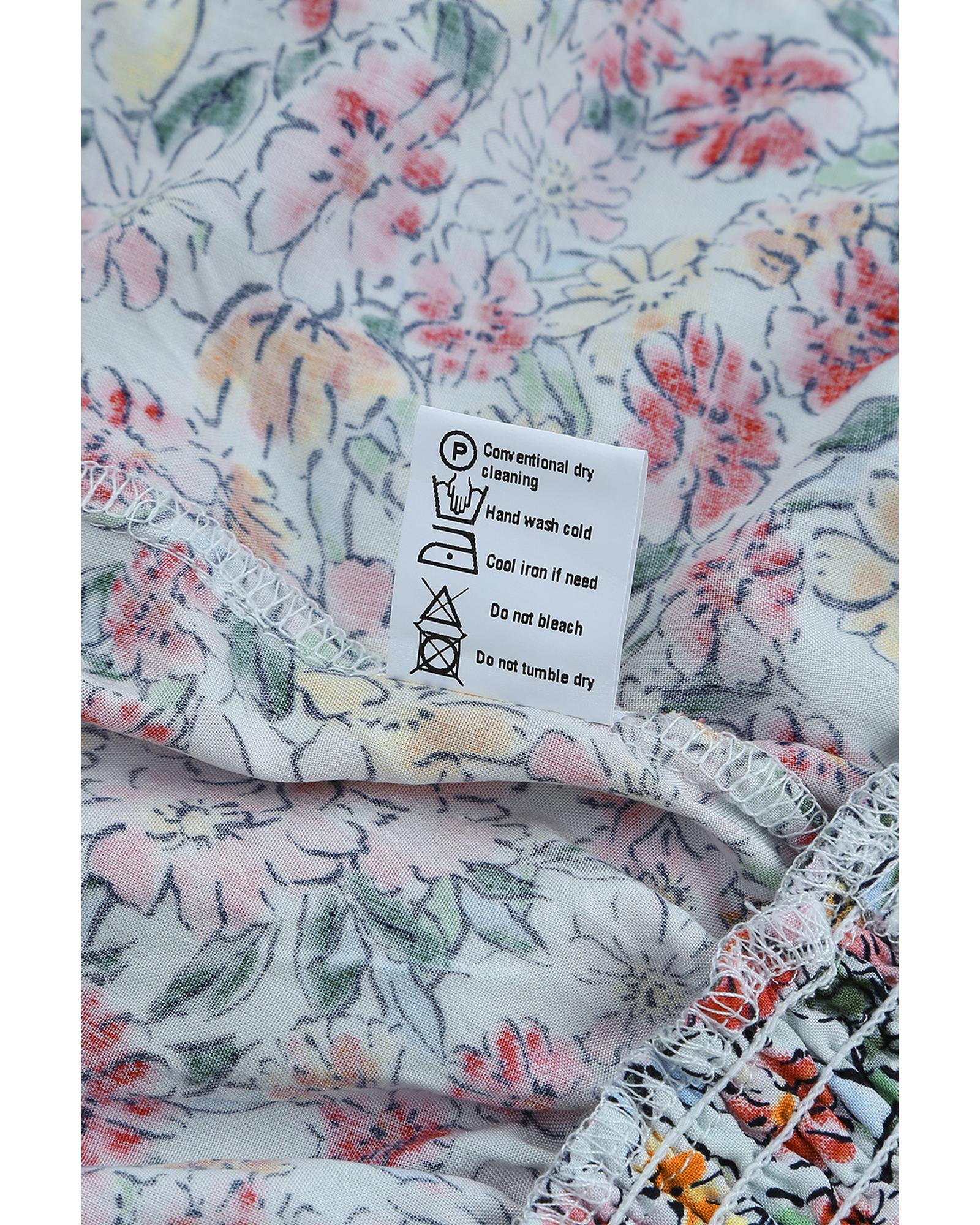 V539-AZEXDC2565683-22-M-202508291640-00 Multicolor Wrapped V Neck Floral Tank Crop Top - M - Image 1