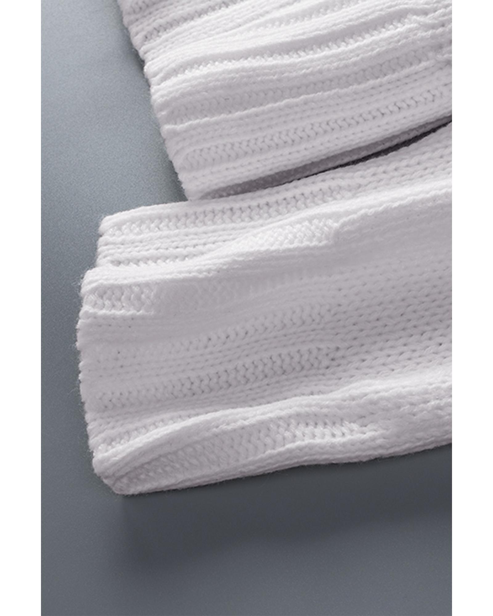 V539-AZEXDC2721139-1-L-202508300205-00 White V neck Drop Shoulder Knitted Sweater - L - Image 1